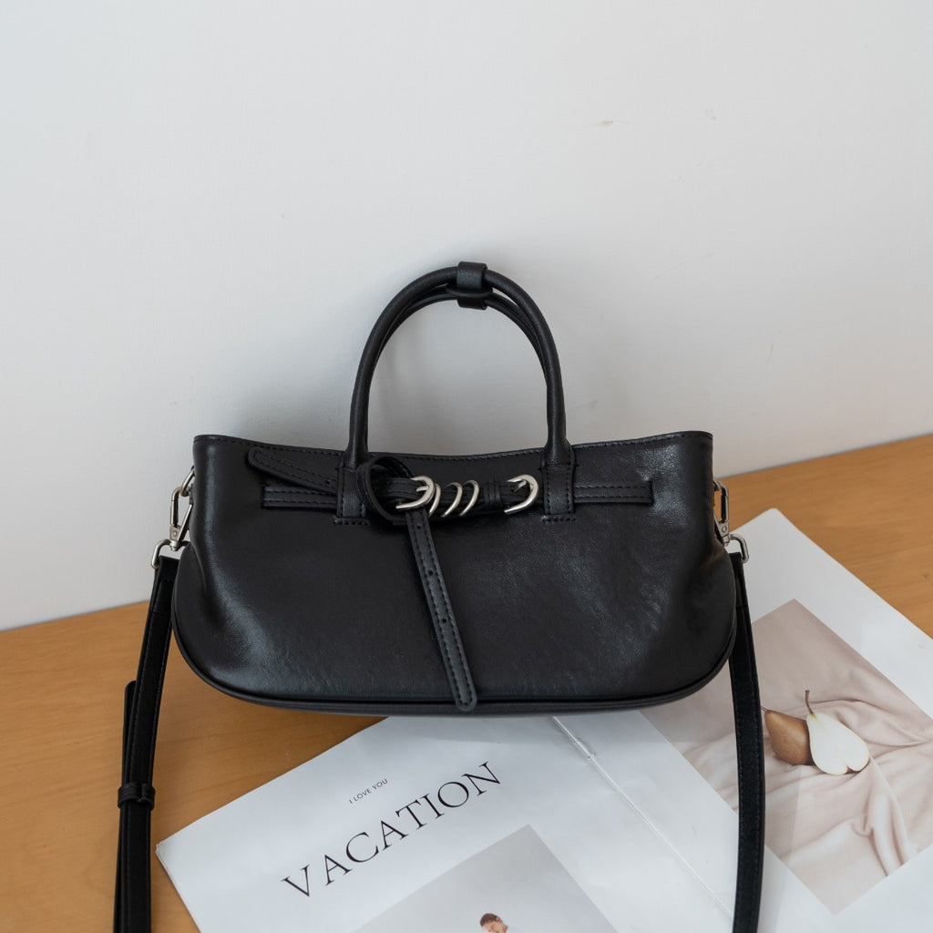 Sac à main vintage en cuir tanné aux légumes pour femmes