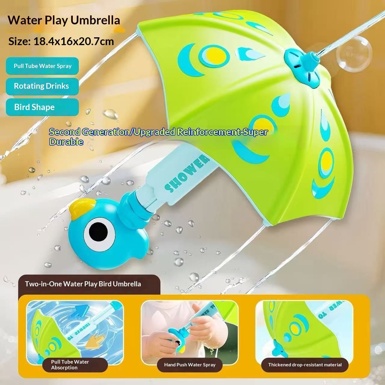 Jouet de douche de bain de bébé Sprinkler d'eau sûre pour les enfants Baignoire Playtime
