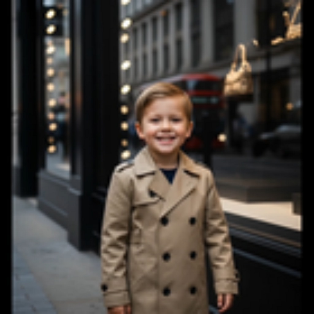 Kids' Double-Breasted Cotton Trench Coat - 4-9 Years