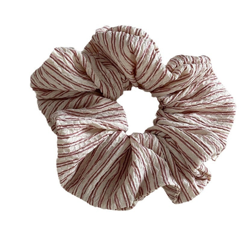 Casual Sport Style rayé Bubble Grand Intestine Retro Coiffure Anneau de cheveux