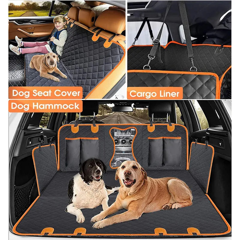 Couverture universelle de siège de voiture pour animaux de compagnie imperméable pour siège arrière avec fenêtre Mesh