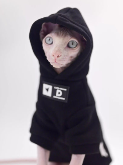 Chandail d'hiver de style street pour chats sans cheveux doux Sphynx Vêtements de chat