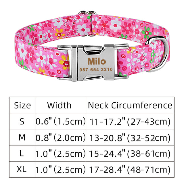 Collier de chien personnalisé en nylon réglable Free gravé Nom ID Tag