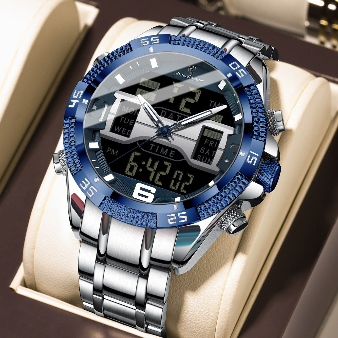 Montre électronique multifonctionnelle pour hommes