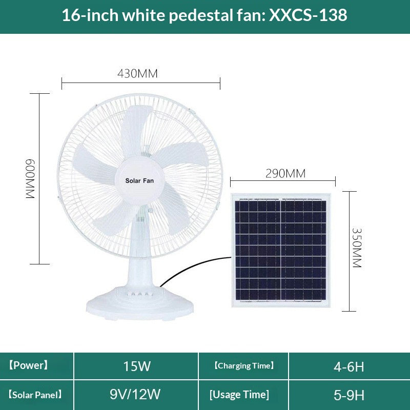 Camping extérieur Vertical Floor Standing Solar Fan