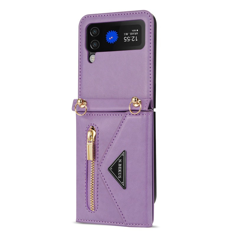 Porte carte zippée latérale Flip5 Étui de téléphone écran pliable Z Flip4 Étui de téléphone Flip4