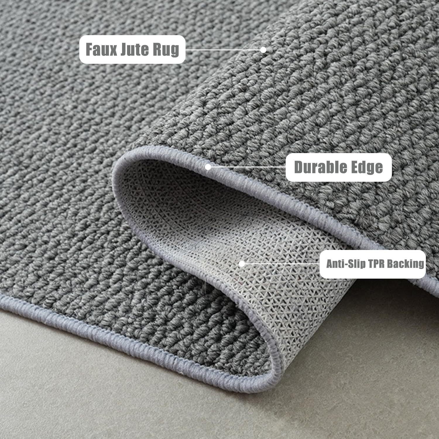 Rug rond à structure simple en sisal et à structure solide