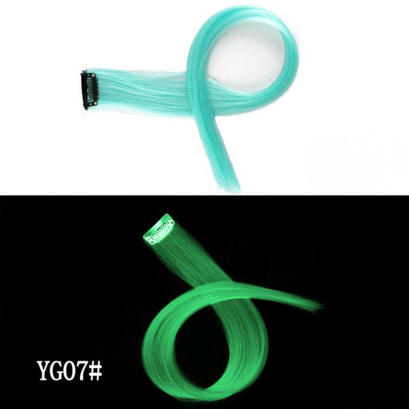 Clip bricolage lumineux - Cheveux lumineux en cheveux sans trace 50 CM couleur arc-en-ciel