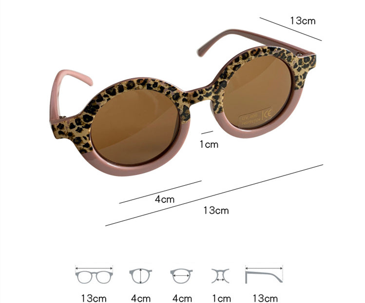 Lunettes de soleil pour enfants Cadre rond Protection solaire et mode d'ombre solaire Tous appariements