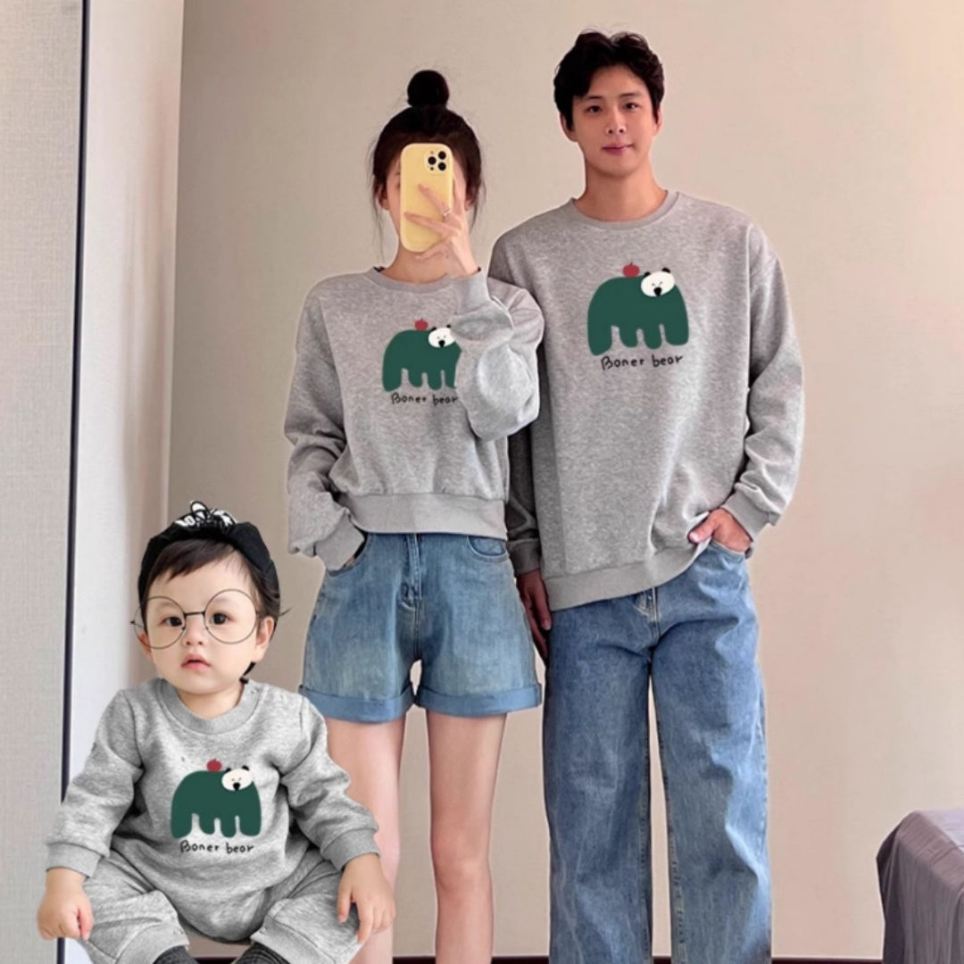 Sweatshirts d'automne adaptés aux familles Baby Onesies pour trois