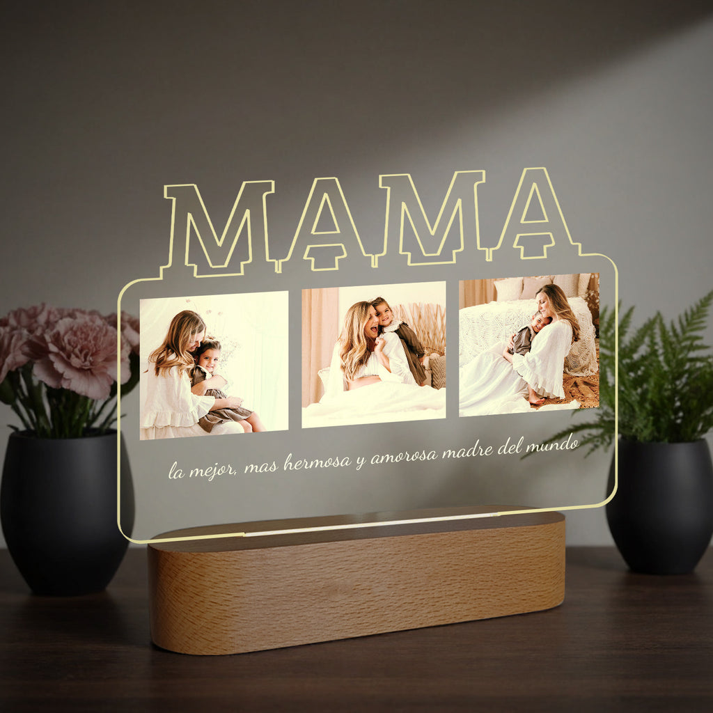 Creative Mère's Birthday Photo Personnalisation Chambre Lampe de chevet