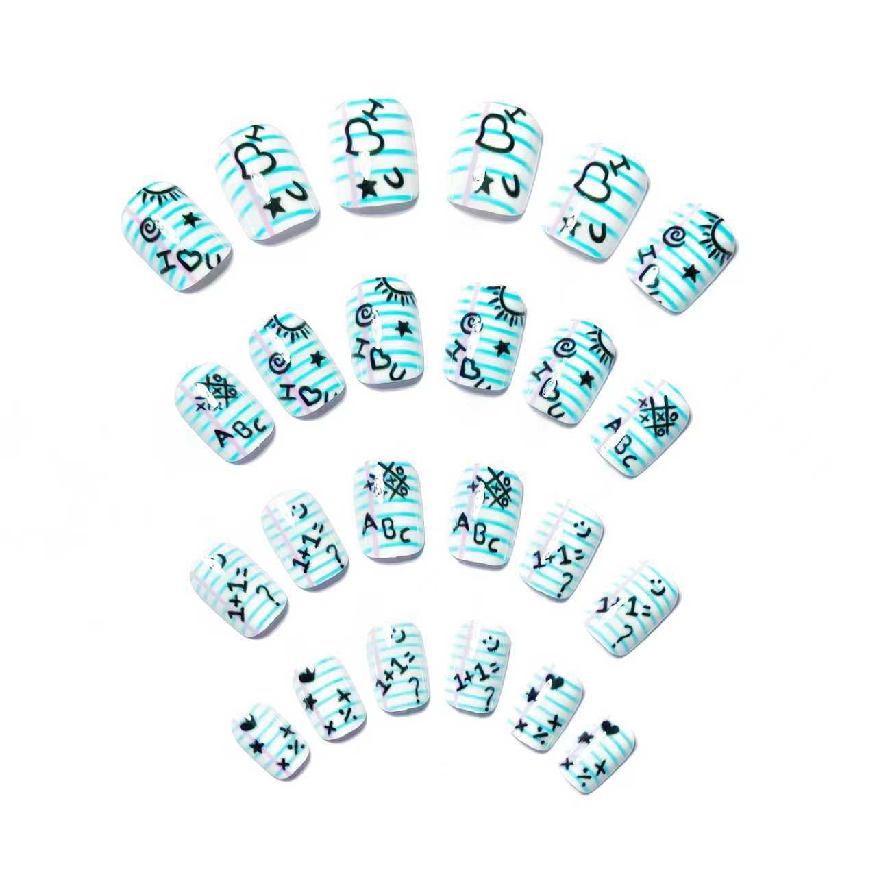 Stickers Re-to-School Saison Colorée et Fun Nail Art Removable Nail