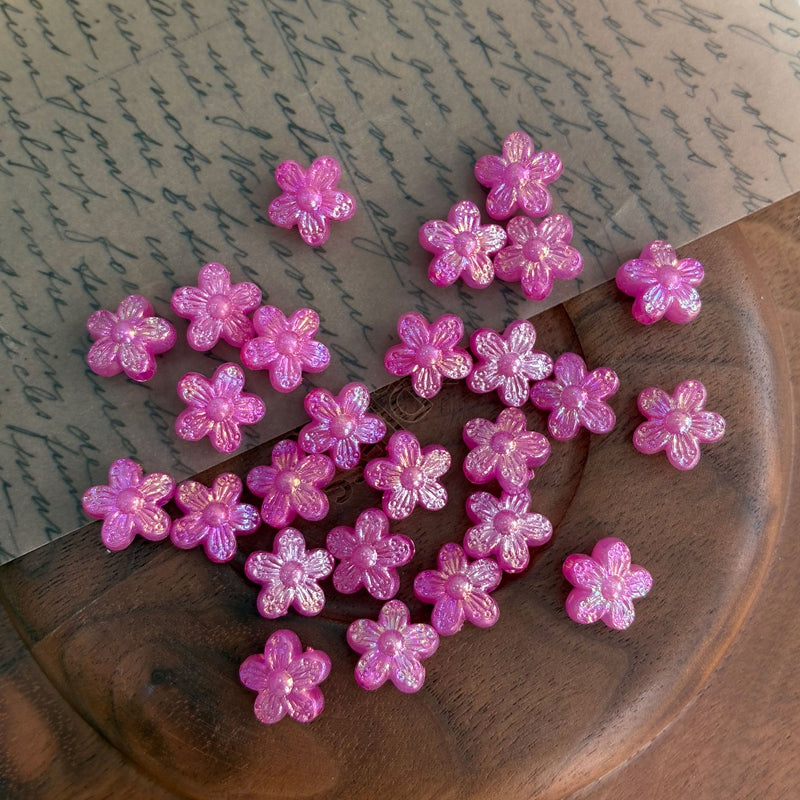 10mm couleur mixte perles de fleurs acryliques cinq-pieds