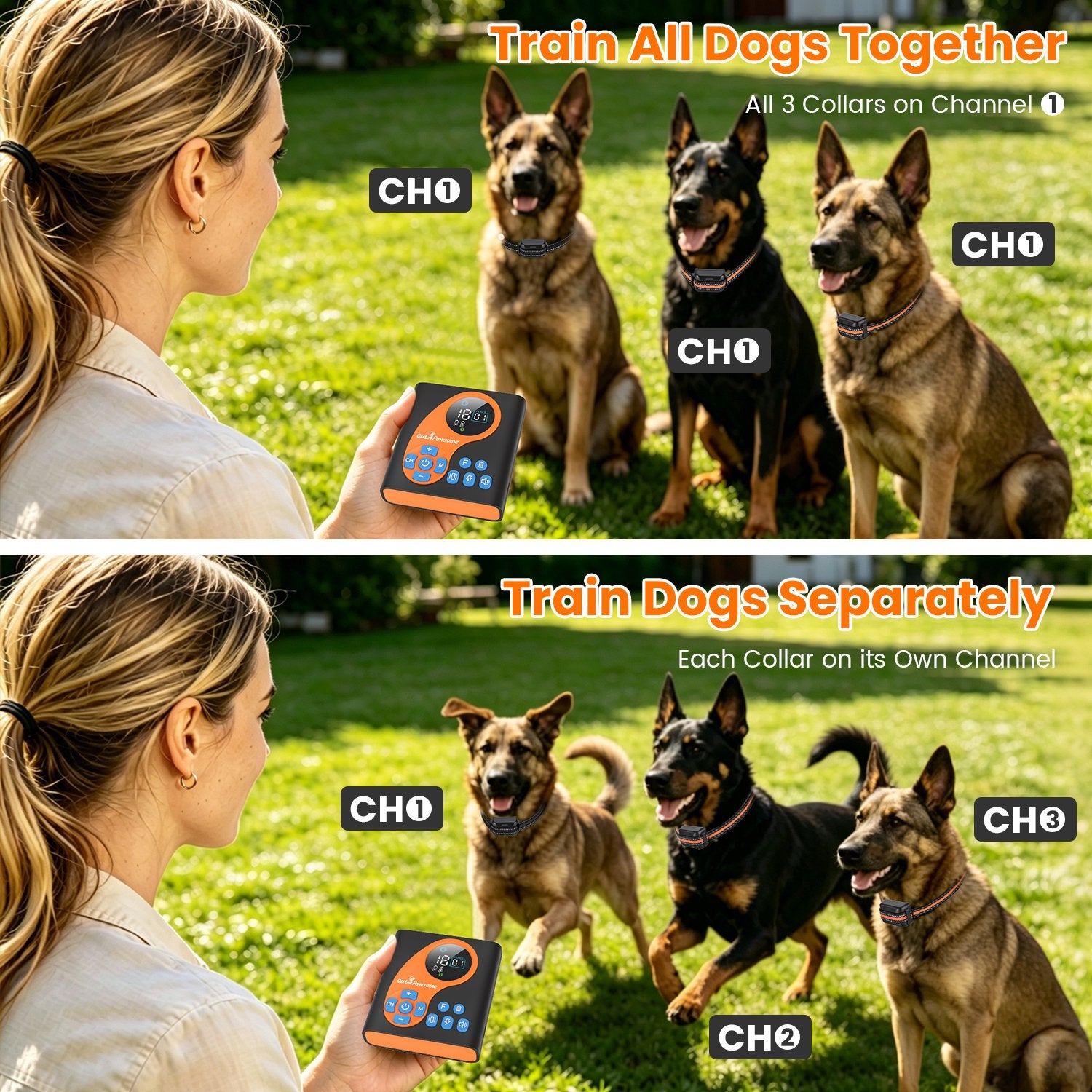 2 en 1 sans fil système de clôture de chien avec collier d'entraînement Invisible de clôture de chien IP68 étanche