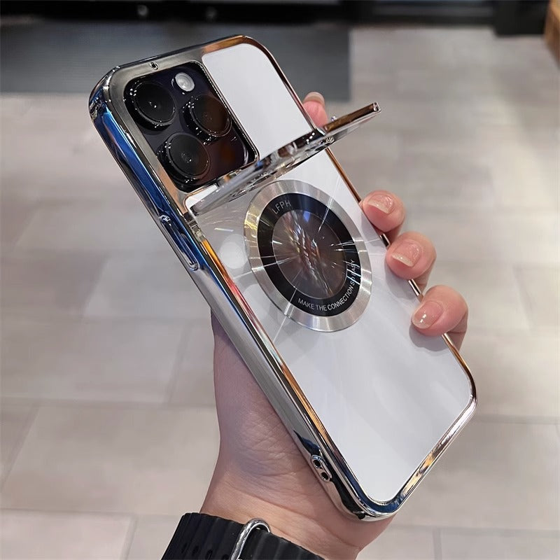 Boîtier de téléphone magnétique Support invisible Manche de protection par électroplaquage