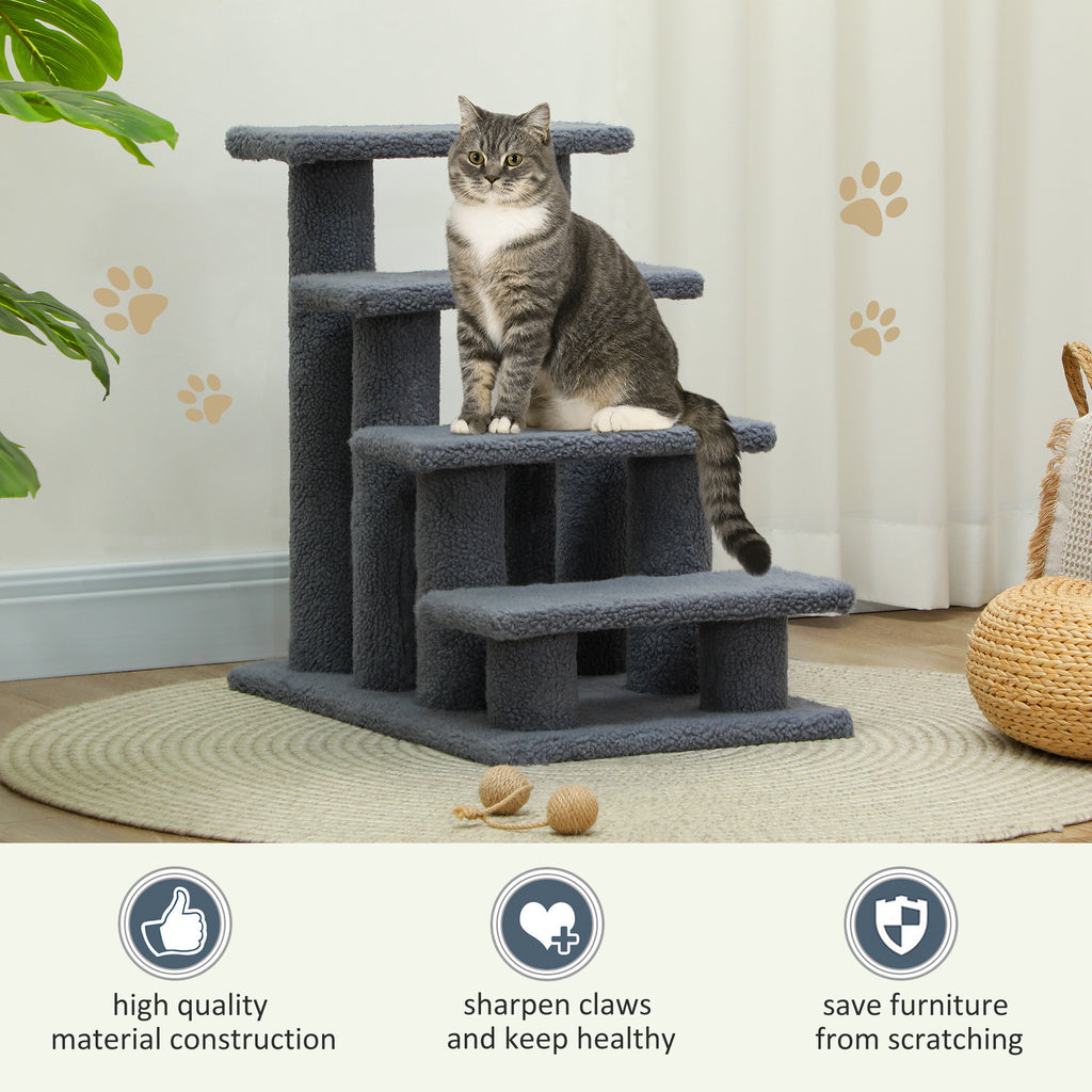 25" 4-Étapes à tapis de chat à échafaudage de poste pour animaux de compagnie
