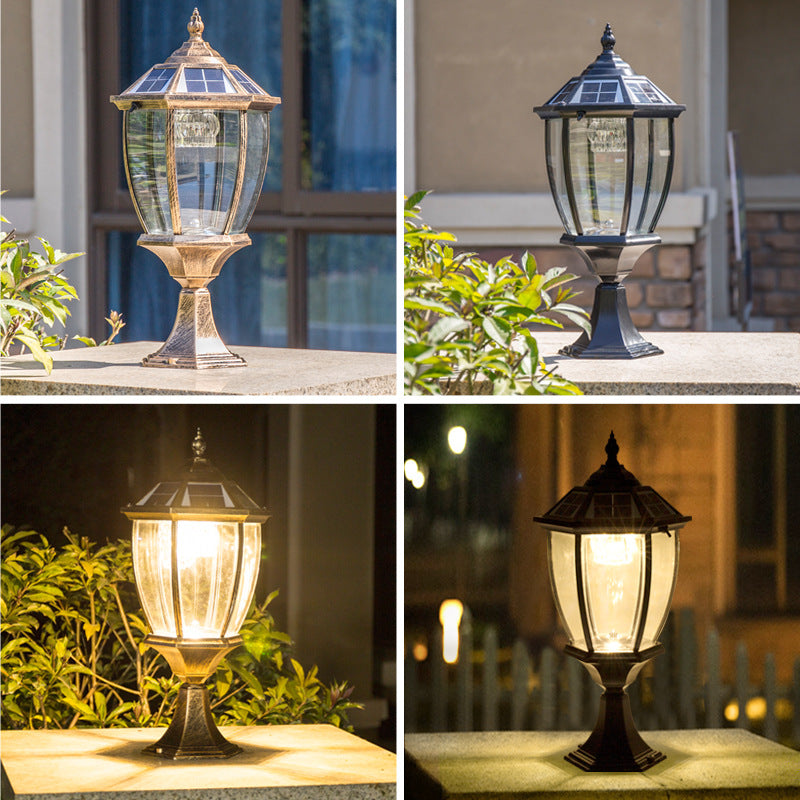 Solar Pilier Lampe Cour extérieure