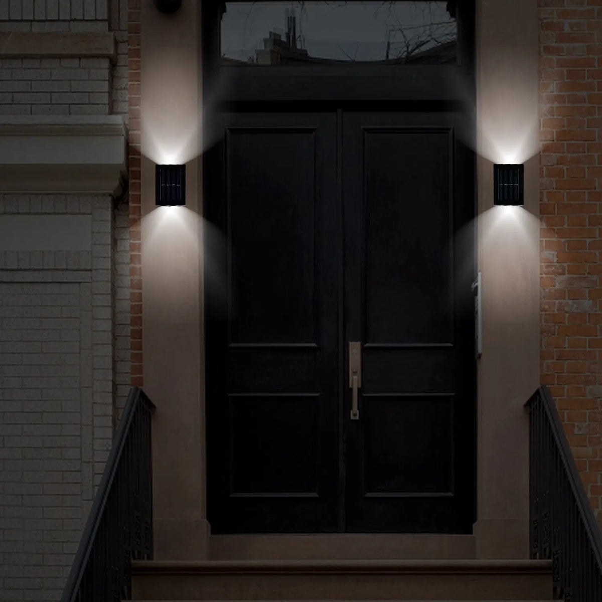 2Pcs Solar Deck Lights Outdoor 2LED Perles Waterproof Sensor Fence Stair Lampes pour Patio La