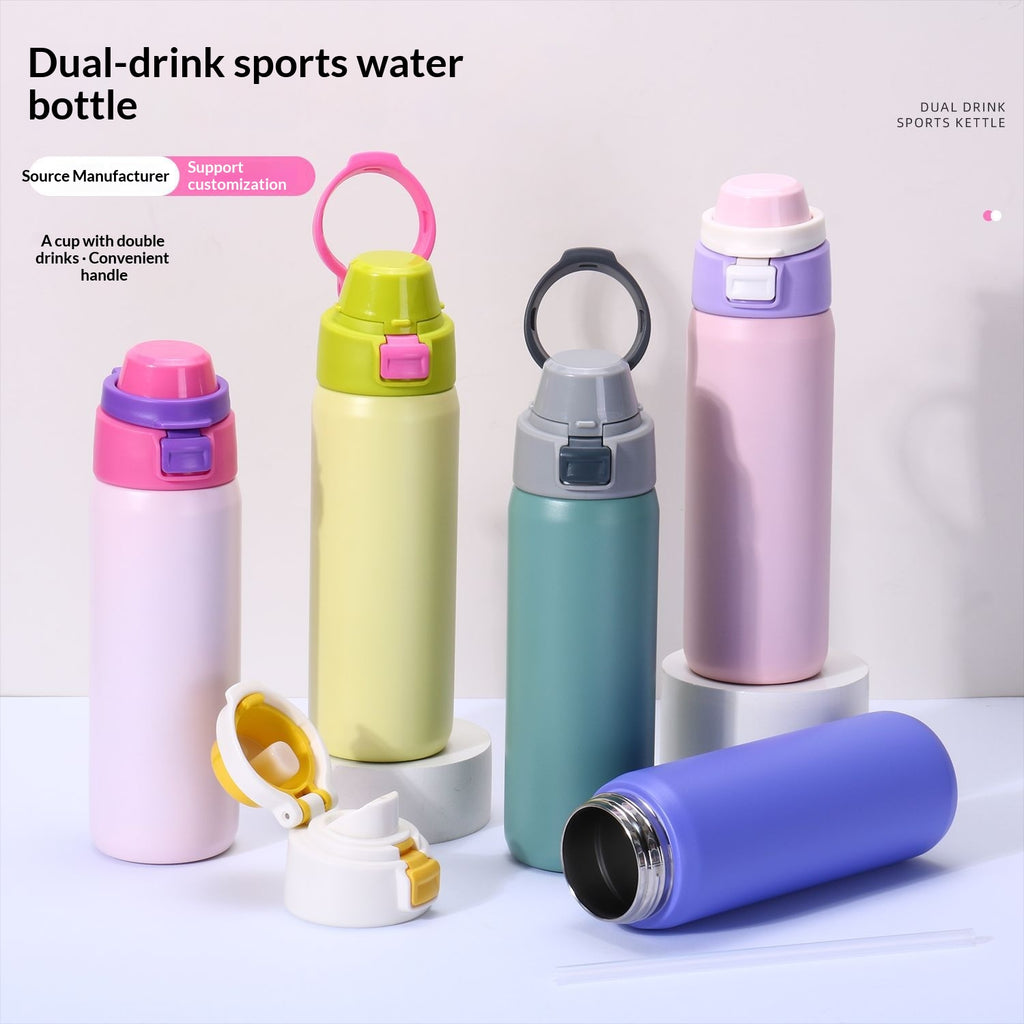 304 Stainless Steel Dual-Use Sports Water Bottle