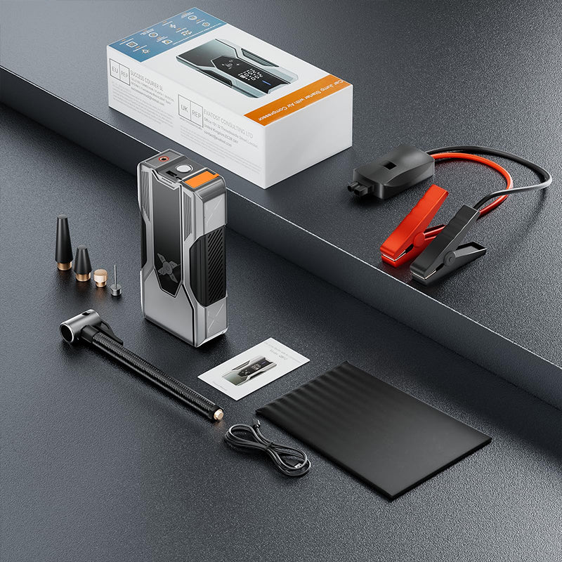 Démarreur J Ump Voiture avec compresseurs d'air Batterie Booster 8000mah Power Bank