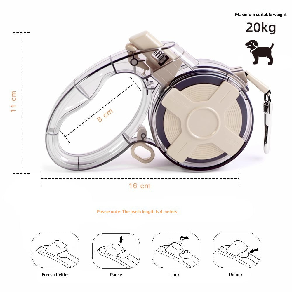Corde de maintien automatique des mains de chien rétractable