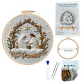 Kit de matériel de broderie de la Nativité Blanche de Noël