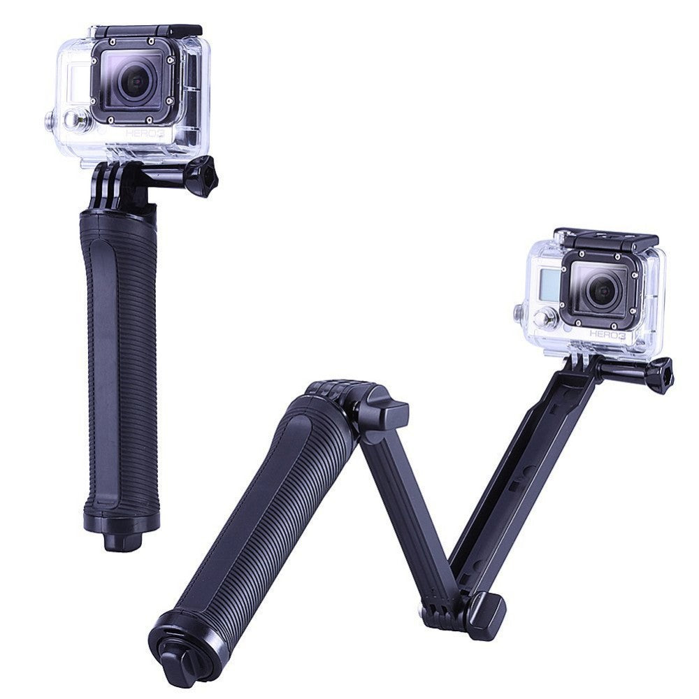 Compatible with GoPro DJI ACTION and Insta360 3-in-1 Foldable Selfie Stick