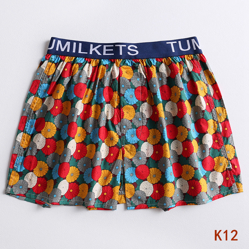Short de boxeur imprimé homme Short de boxeur à la maison slips de boxeur en coton