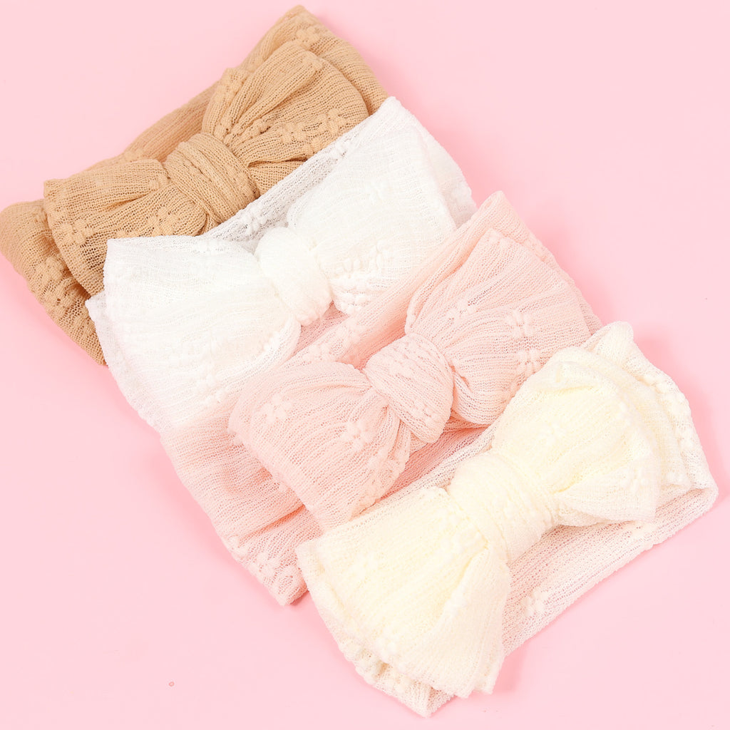 Bande de cheveux bébé Polyester double couche Bow