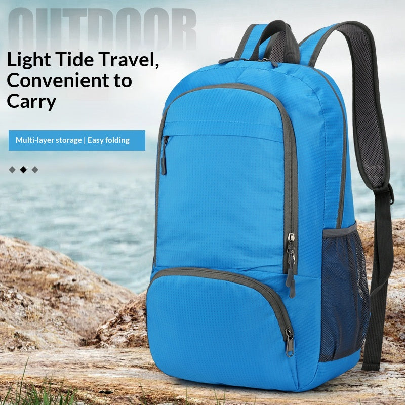 Backpack de randonnée Sports de plein air Portable Polding Skin Bag Camping Randonnée Marathon Water-Res
