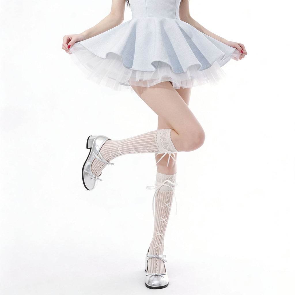 Chaussettes en dentelle de Mesh avec cravates