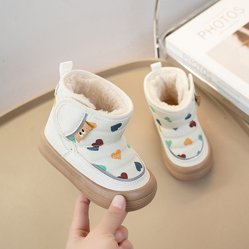 Bottes de coton chaudes antidérapantes imperméables pour enfants