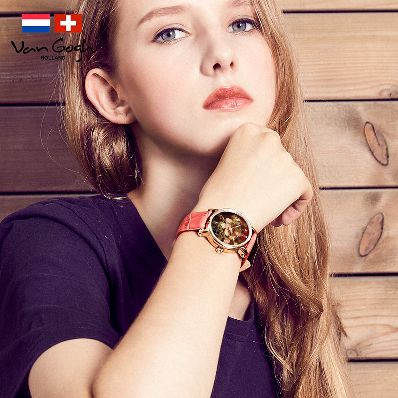 Van Gogh Aster and Oleander Series Montres pour femmes à quartz
