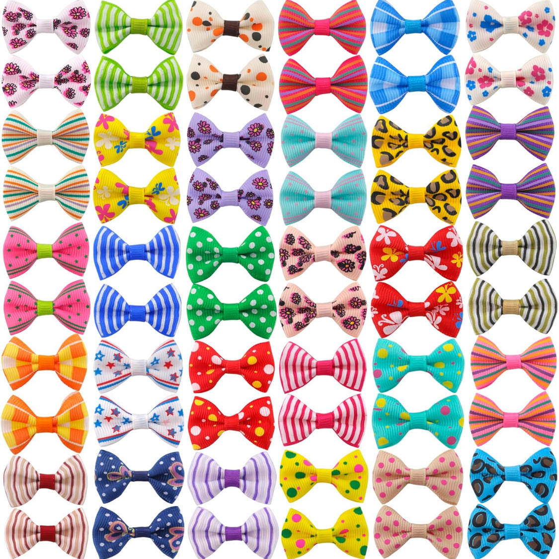 Cheveux de chien Bows Petits clips chiots pour animaux de chambre Accessoires Doggy Cadeaux 60Pcs