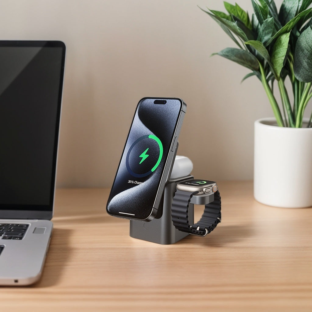 Support de charge sans fil magnétique à pliage rotatif électrique
