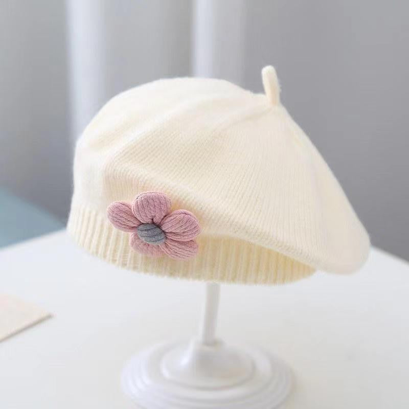 Chapeau bébé fille Béret tricoté en laine