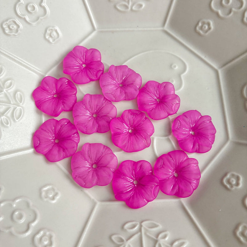 Perles de fleurs en acrylique 5-Petal congelées