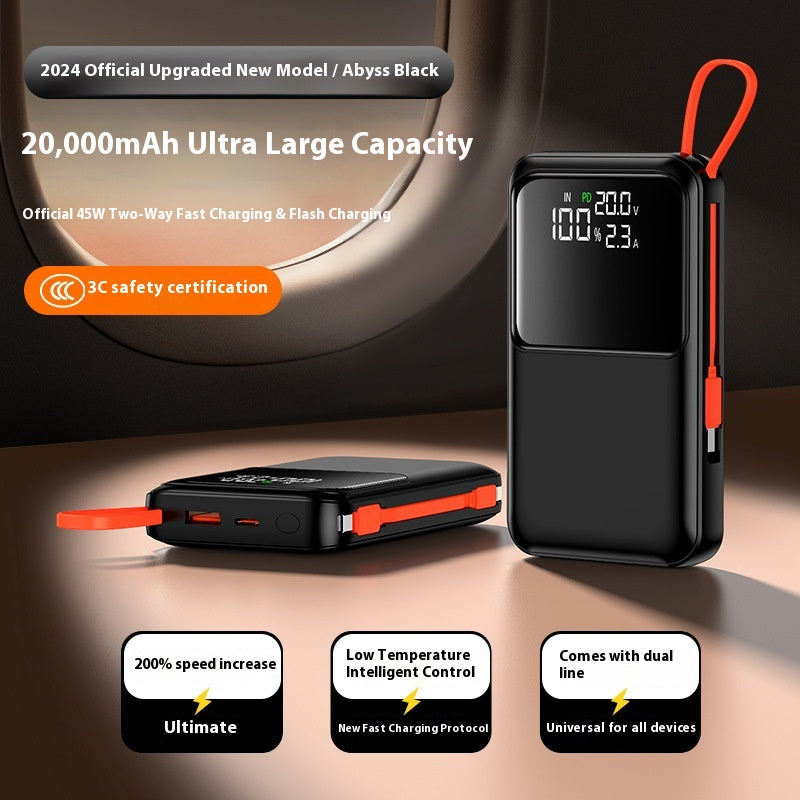 3C Certifié 45W Power Bank avec câble 20000 MA Alimentation mobile