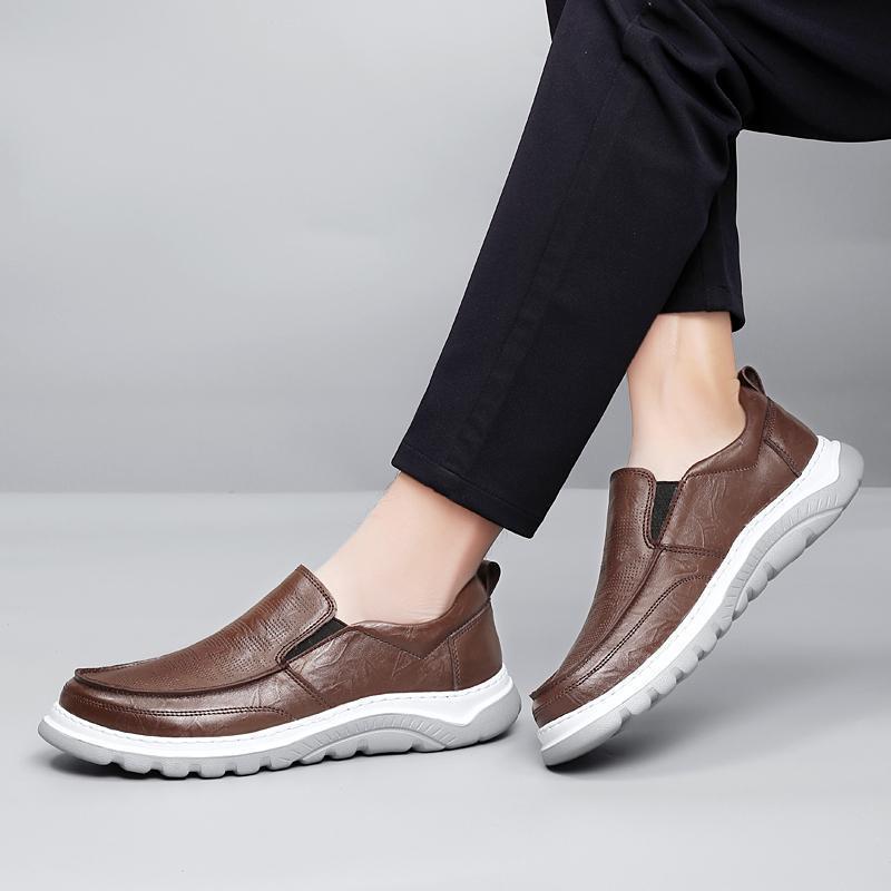 Chaussures en cuir perforé véritable pour hommes