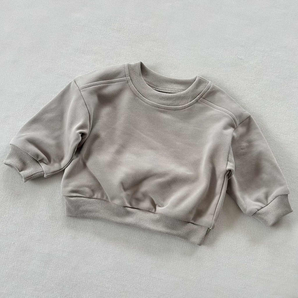 Sweatshirt Terry-Fleece à col rond style pour petits enfants