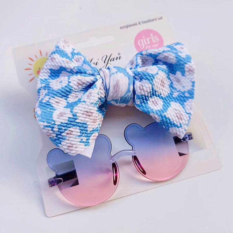 Lunettes de soleil pour enfants et ensemble de bande à cheveux à imprimé fruit