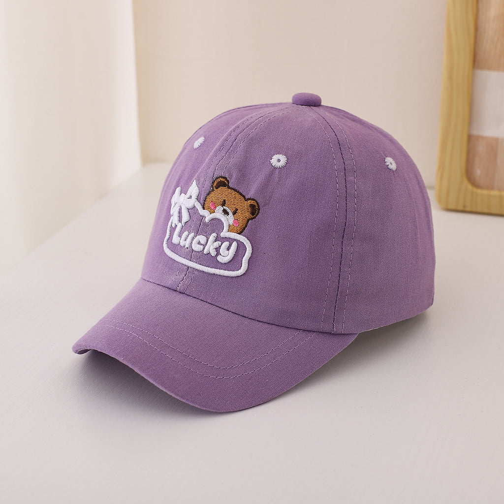 Une seule couleur pour les enfants Cute Little Bear Bow Tie Brodé Base Simple Casual réglable
