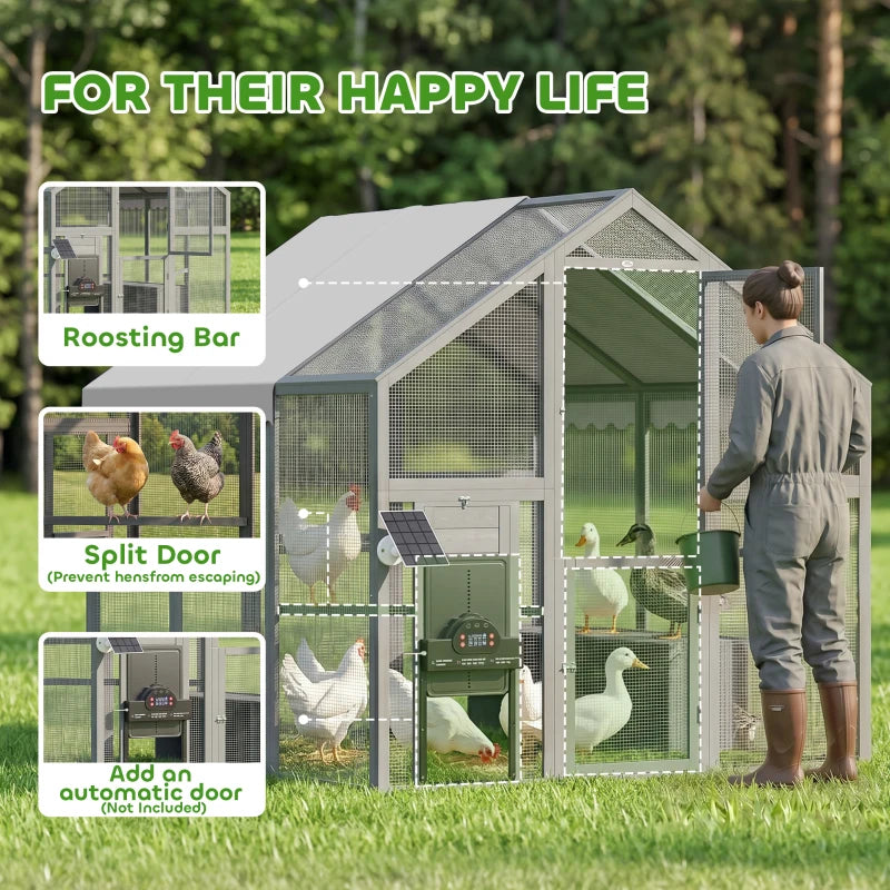 Grand poulet en bois avec couverture imperméable et anti-UV