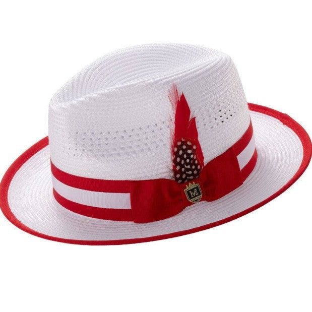 Feather-colored jazz hat for sun protection