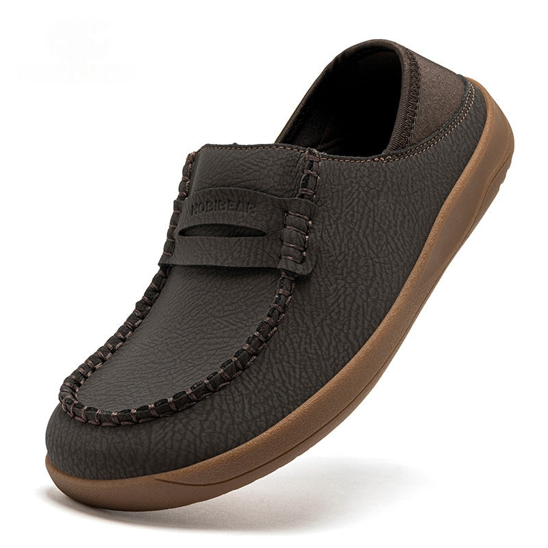 Hommes Minimaliste Versatile Léger Souple et Non-dérapant Chaussures Casual en cuir