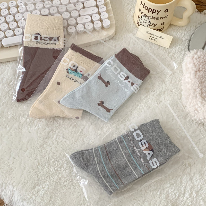 Chaussettes de caricature mi-calf australien Coton sans couture cheville pour les femmes