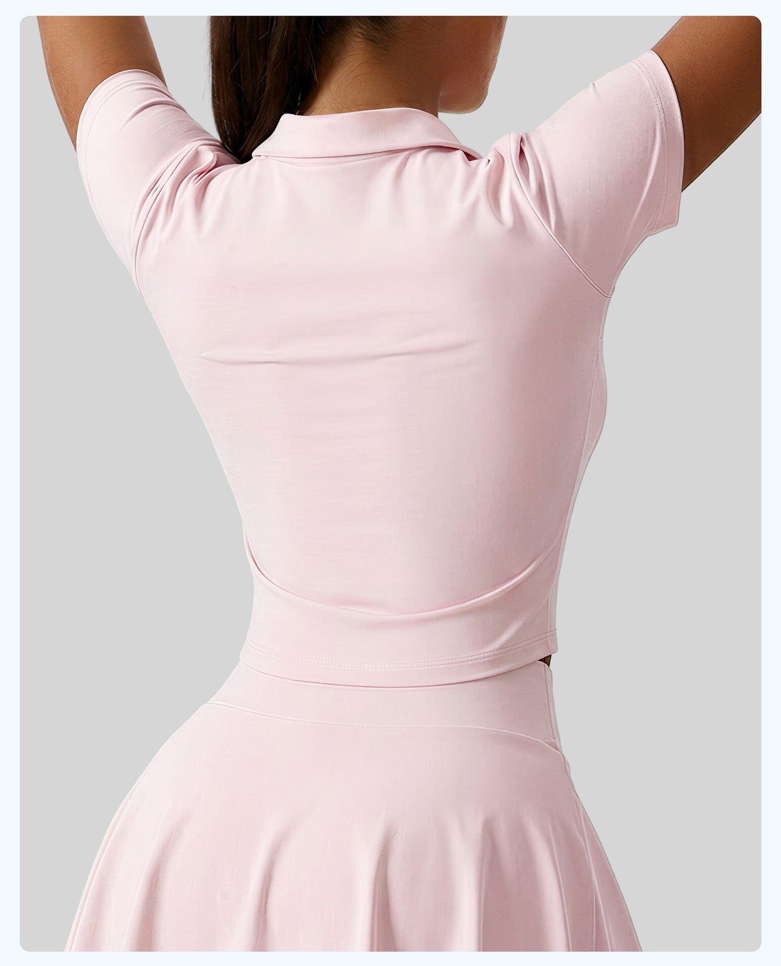 T-Shirt à manches courtes Polo couleur solide pour femme