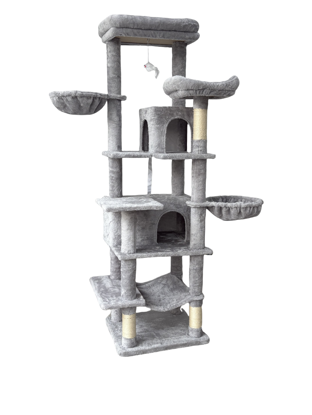 68in Grand arbre de chat vert multi-niveaux avec hamacs