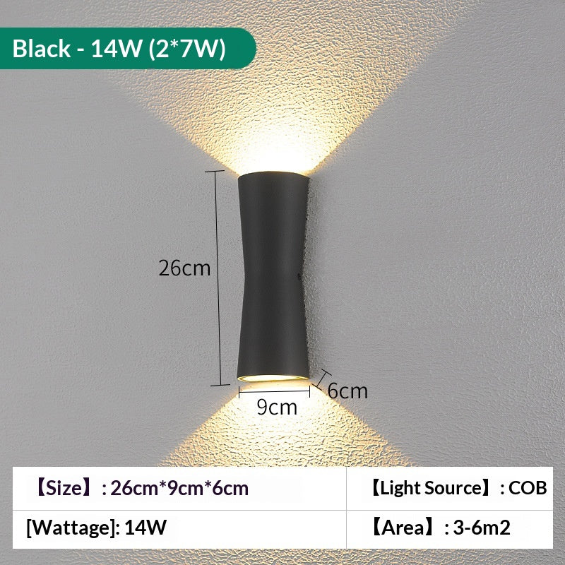 Outdoor courtyard path and balcony wall lights