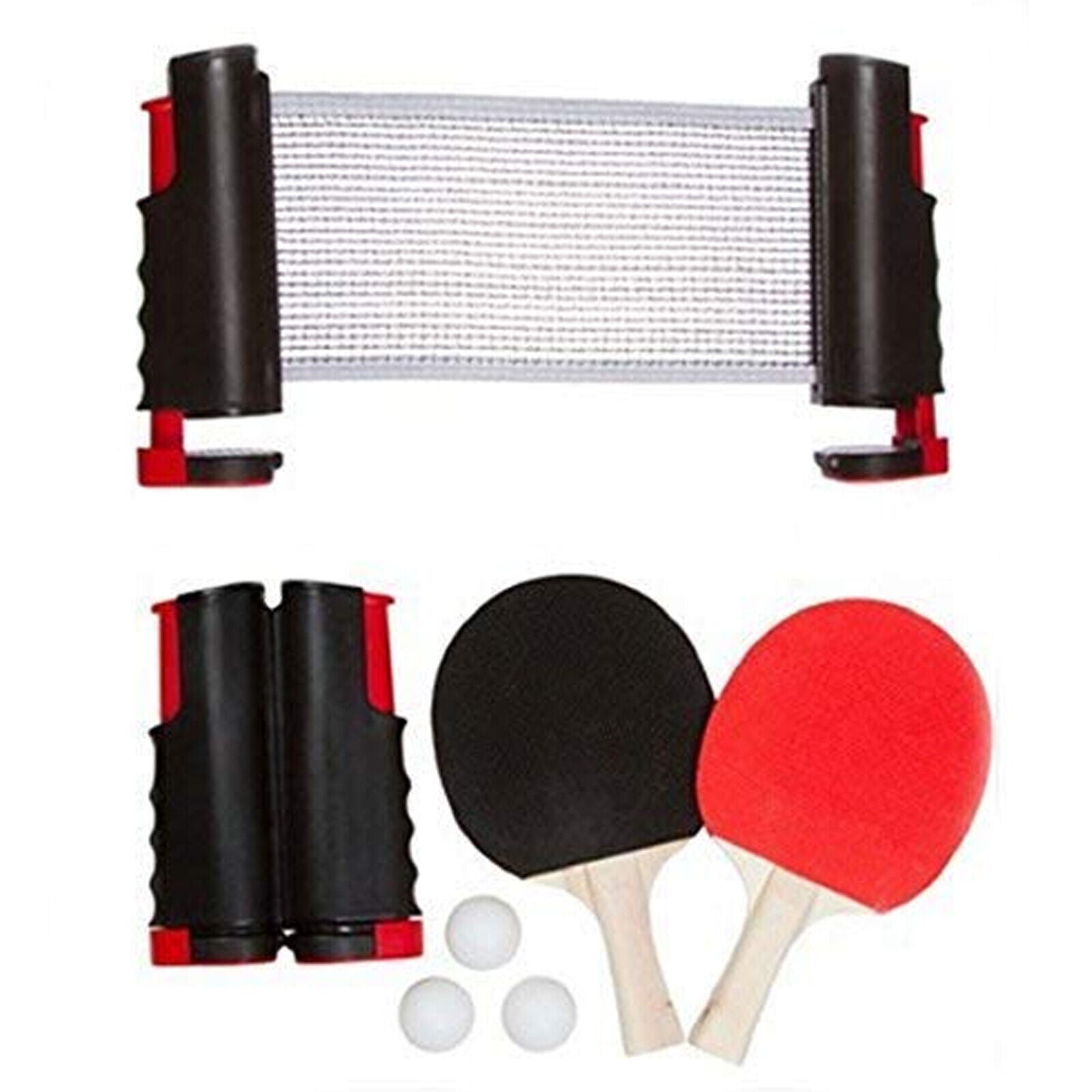 Kit de tennis de table Ball filet rétractable avec 2 paddles avec 3 boules